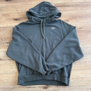 alo yoga accolade hoodie dark cactus